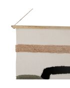 Terre Brûlée getuftete Leinwand aus Baumwolle, ecru/braun/nude/salbeigrün, 125 x 150 cm
