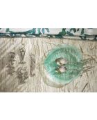 Plat Amarres turquoise - 30x27,5xH3,5 cm