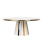 Plat sur pied Blue Sand bleu/beige/doré - D27,5xH12 cm