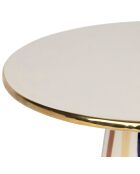Plat sur pied Blue Sand bleu/beige/doré - D27,5xH12 cm