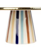 Plat sur pied Blue Sand bleu/beige/doré - D27,5xH12 cm