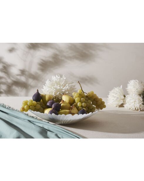 Plat creux Fleur blanc - D27xH6 cm