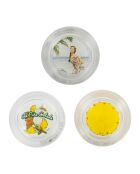 3 ramequins avec plateau Pina Colada verts/jaunes - D8,5xH5/31x10,5 cm