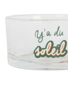 3 ramequins avec plateau Pina Colada verts/jaunes - D8,5xH5/31x10,5 cm