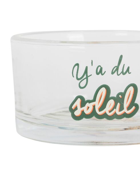 3 ramequins avec plateau Pina Colada verts/jaunes - D8,5xH5/31x10,5 cm