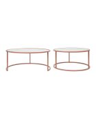2 bijzettafels getemperd Lery terracotta