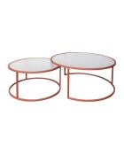 2 bijzettafels getemperd Lery terracotta