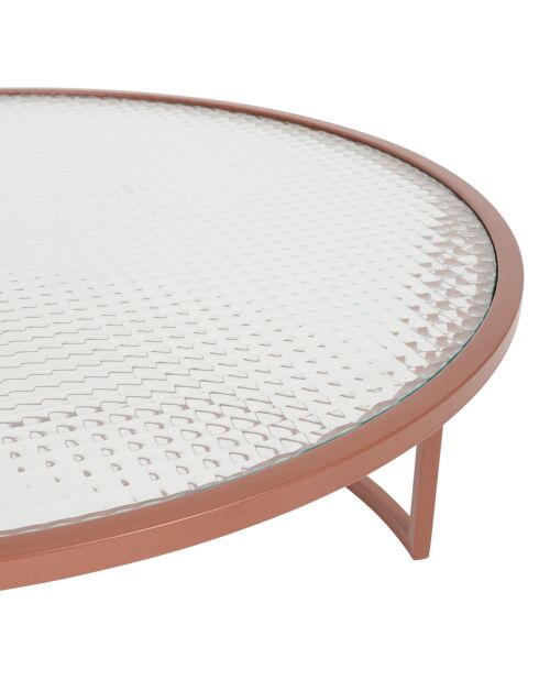 2 bijzettafels getemperd Lery terracotta