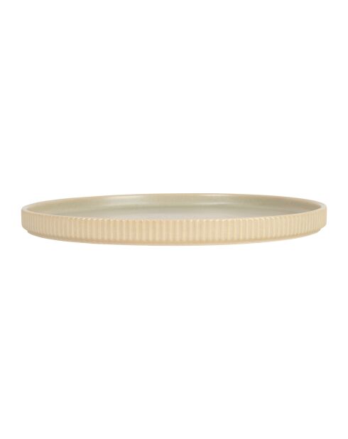 Plat rond Sweet Leaves amande - D33x2,5 cm