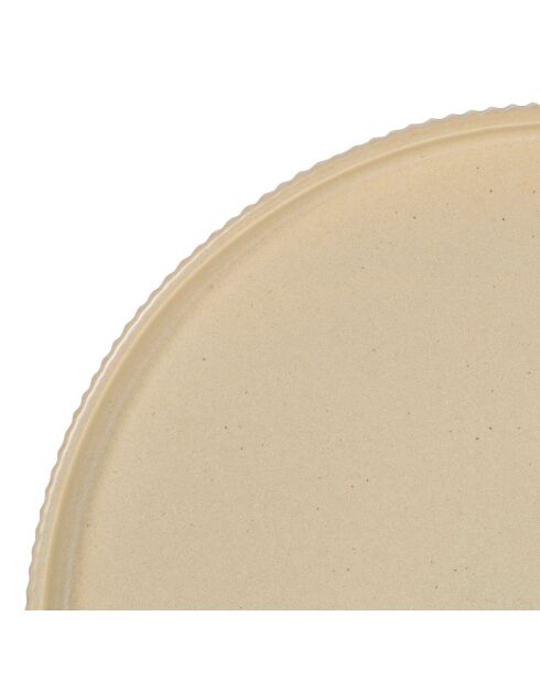 Plat rond Sweet Leaves amande - D33x2,5 cm