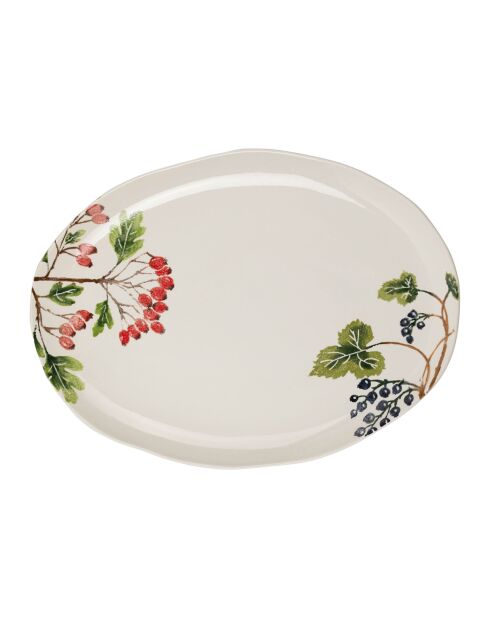 Plat ovale Bertille multicolore - 43,5x31x4 cm