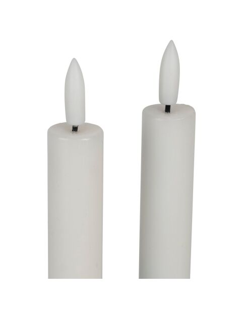 2 tweekleurige LED-kaarsen BTE Candle 2xAAA wit/salie - D2xh25 cm