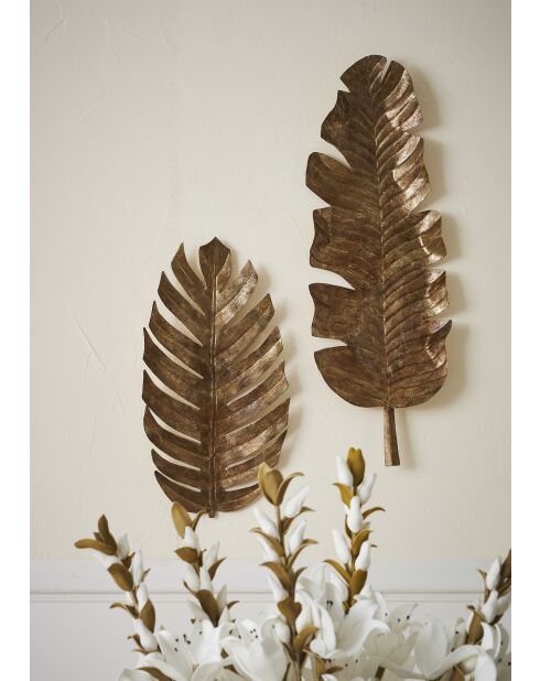 Déco murale feuille de bananier mordorée - 29x88,5 cm