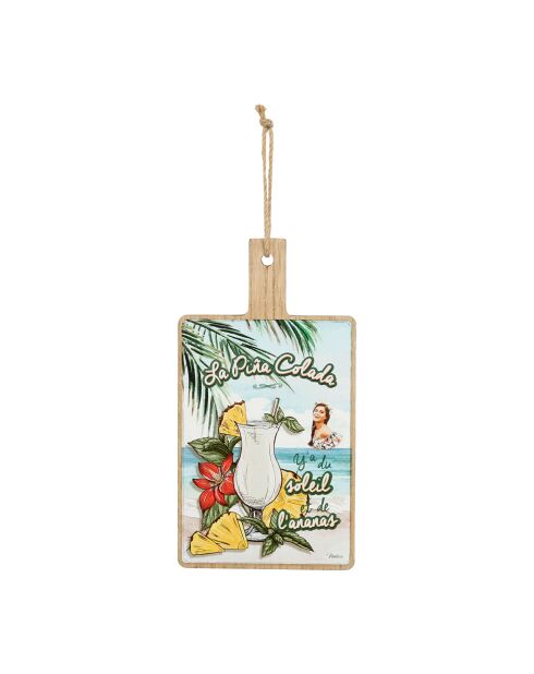 Planche à découper Pina Colada multicolore - 14x26 cm