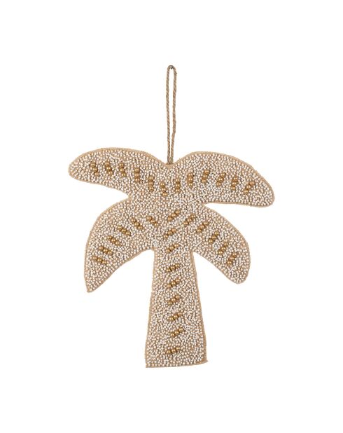 Déco murale palmier en coton Tropic Étoile naturel/blanc - 23,5x25 cm