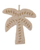 Déco murale palmier en coton Tropic Étoile naturel/blanc - 23,5x25 cm