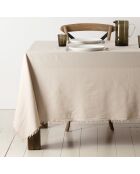 Chemin de table en coton 175 g/m² Nalia naturel - 160x50 cm