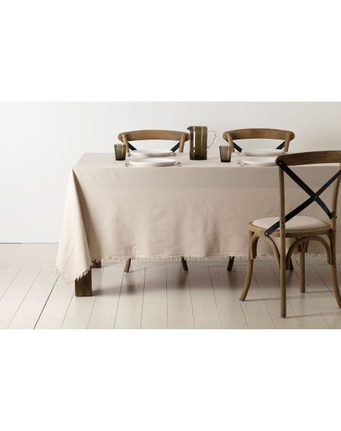 Chemin de table en coton 175 g/m² Nalia naturel - 160x50 cm