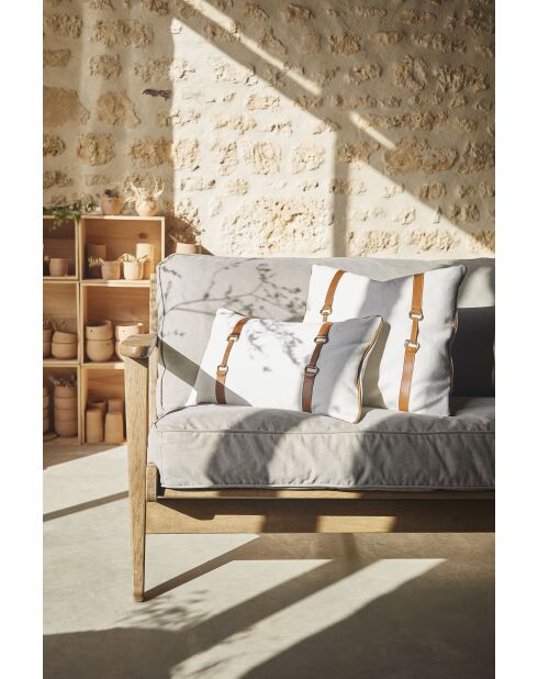 Housse de coussin en coton Haos blanche - 50x30 cm