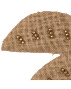 Déco murale palmier en coton Tropic Étoile naturel/doré - 26x32 cm