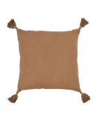Kissenbezug aus Baumwollsamt in Goldtaupe, 45 x 45 cm