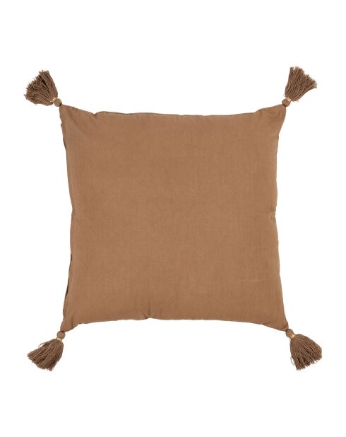 Kissenbezug aus Baumwollsamt in Goldtaupe, 45 x 45 cm