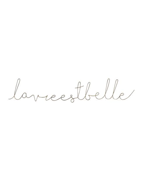 Déco murale « La Vie est Belle » Tournille dorée - 82x14 cm
