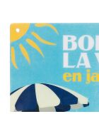 Plaque métal Pastis bleu ciel/jaune - 15x20 cm