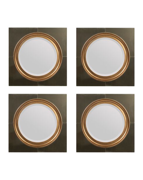 Miroir biseauté Pasea doré - 51x51 cm