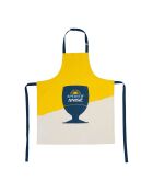 Tablier en coton Pastis jaune/bleu marine - 68x85 cm