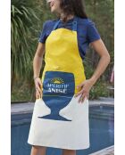Tablier en coton Pastis jaune/bleu marine - 68x85 cm
