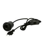 Elektrokabel mit Textilschalter E27 40 W Kabel 2 m schwarz - 2 m