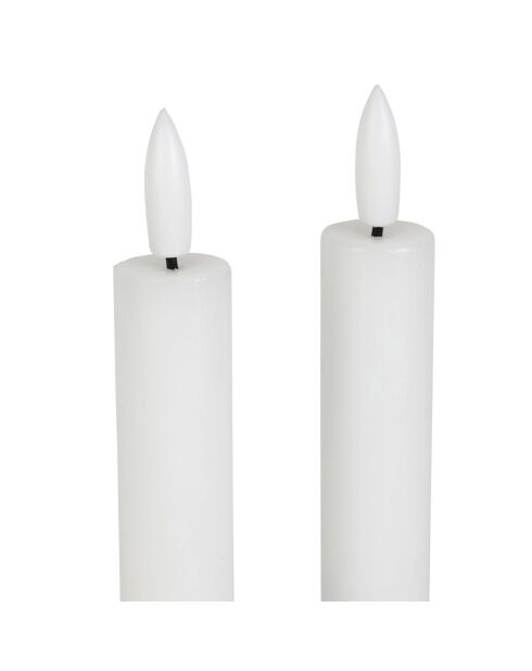 2 zweifarbige LED-Kerzen BTE Candle 2xAAA weiß/koralle - D2xh25 cm