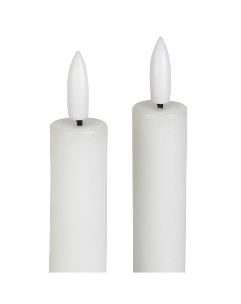 2 zweifarbige LED-Kerzen BTE Candle 2xAAA weiß/braun - D2xh25 cm