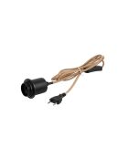Elektrokabel mit Textilschalter E27 40 W natürlich - 2 m