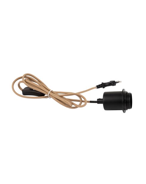 Elektrokabel mit Textilschalter E27 40 W natürlich - 2 m