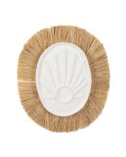 Déco murale soleil Greeka blanc/naturel - 28x34 cm