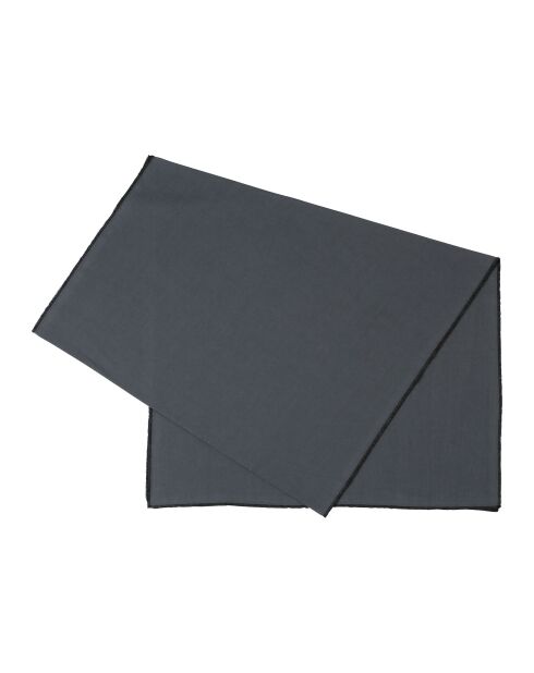 Chemin de table en coton lavé 170 g/m² Corino gris foncé - 160x50 cm