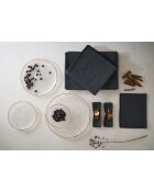 Chemin de table en coton lavé 170 g/m² Corino gris foncé - 160x50 cm