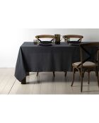 Chemin de table en coton lavé 170 g/m² Corino gris foncé - 160x50 cm