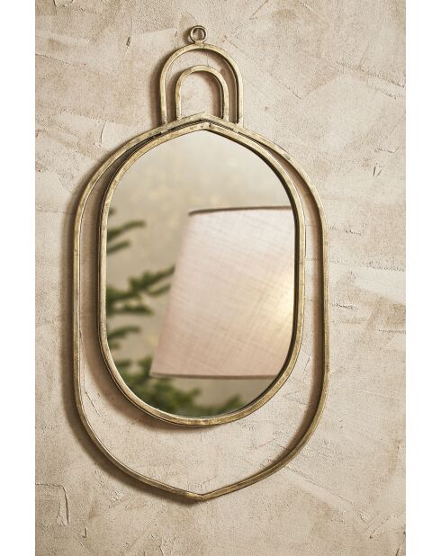 Miroir ovale Koshi doré - 30x54,5 cm