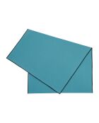 Chemin de table en coton lavé 170 g/m² Corino turquoise - 160x50 cm
