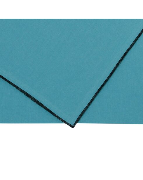 Chemin de table en coton lavé 170 g/m² Corino turquoise - 160x50 cm