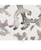 Chemin de table en coton 200 g/m² Estran blanc/brun - 160x50 cm