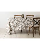 Chemin de table en coton 200 g/m² Estran blanc/brun - 160x50 cm
