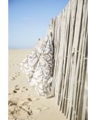 Chemin de table en coton 200 g/m² Estran blanc/brun - 160x50 cm