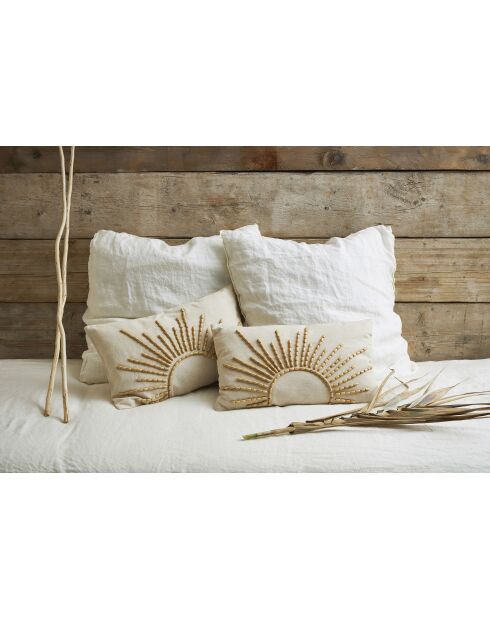 Fodera per cuscino Soleil in cotone bianco/naturale - 50x30 cm