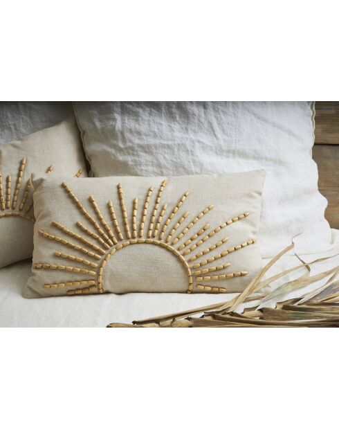 Fodera per cuscino Soleil in cotone bianco/naturale - 50x30 cm