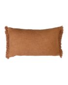 Funda de cojín tejida de algodón y acrílico en terracota orgánica - 50x30 cm