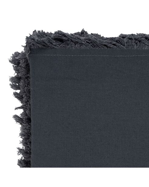 Nappe en coton lavé 175 g/m² Nalia gris foncé - 250x160 cm